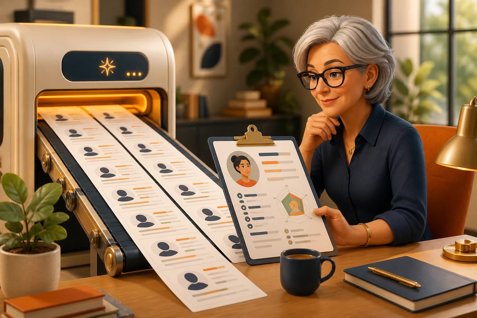 Thirty development plans that all read beautifully and say very nearly the same thing. Fluent and interchangeable, so a plan that could belong to anyone on the team has diagnosed no one on it.