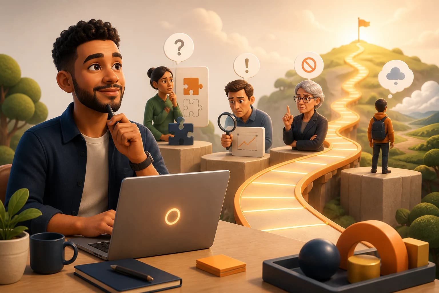 The moments where tool fluency and real competence come apart: an under-specified question, an output that is subtly wrong, a senior person pushing back, and a situation nothing in the training resembles.