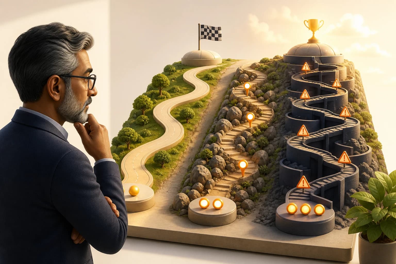 On a task with a clear answer the tiers converge and the extra cost buys very little. The gap opens on long chains of reasoning, where an early wrong turn is unrecoverable and compounds across every step that follows.