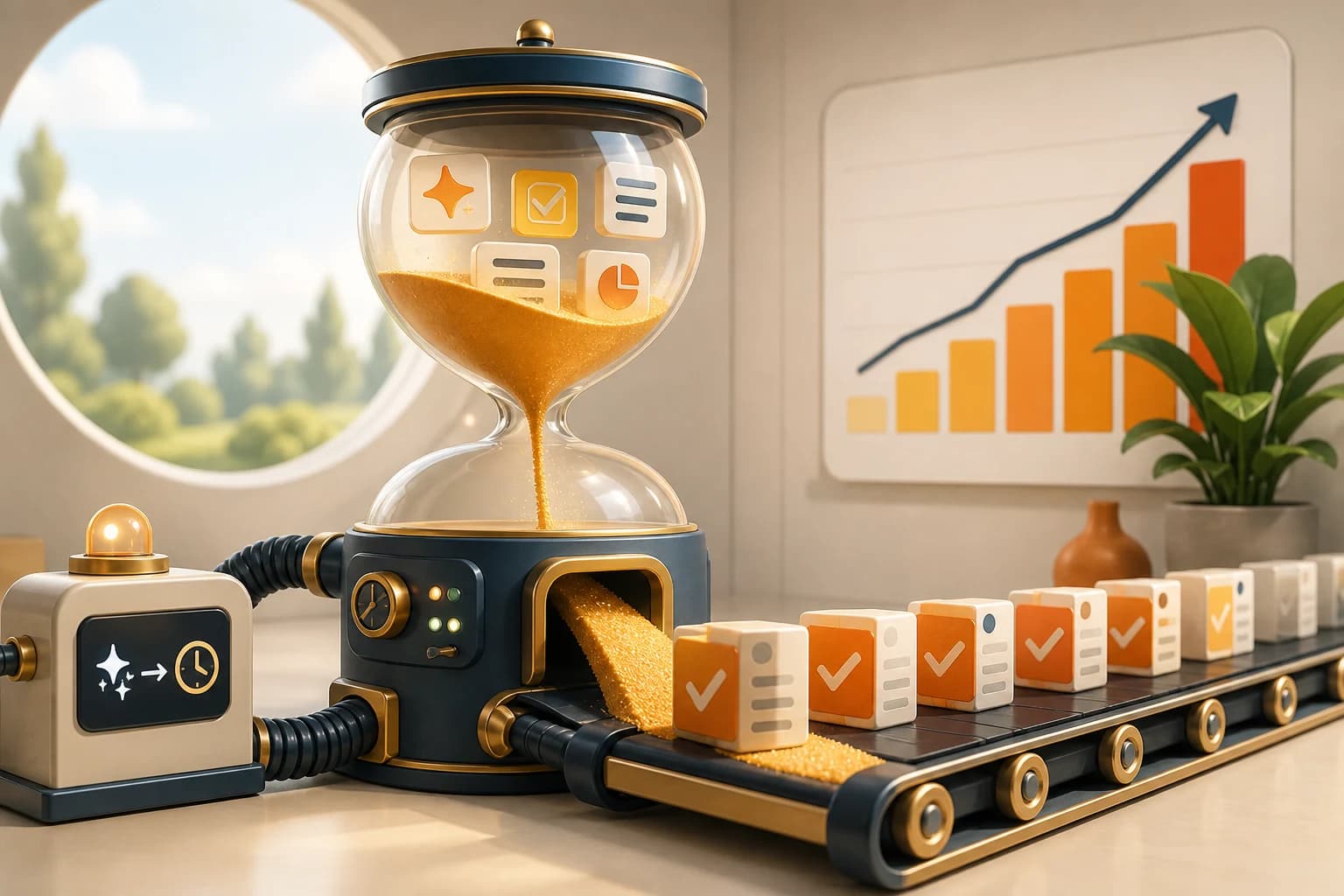 Time freed by automation flowing straight into whatever the organisation already counts. Nobody decided this; it is what happens when capacity rises and the incentives stay where they were.