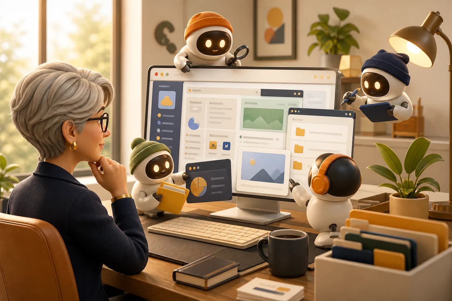 Several agents working in parallel on one shared computer, using the same files, the same browser sessions and the same logins, so the reach of any one of them is the reach of all of them.