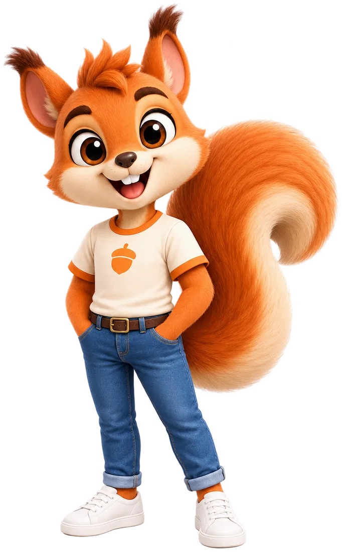 Kiro, the employee squirrel character