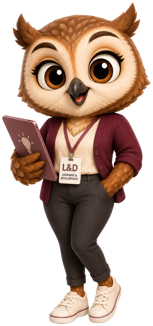 Luma, the learning and development owl character