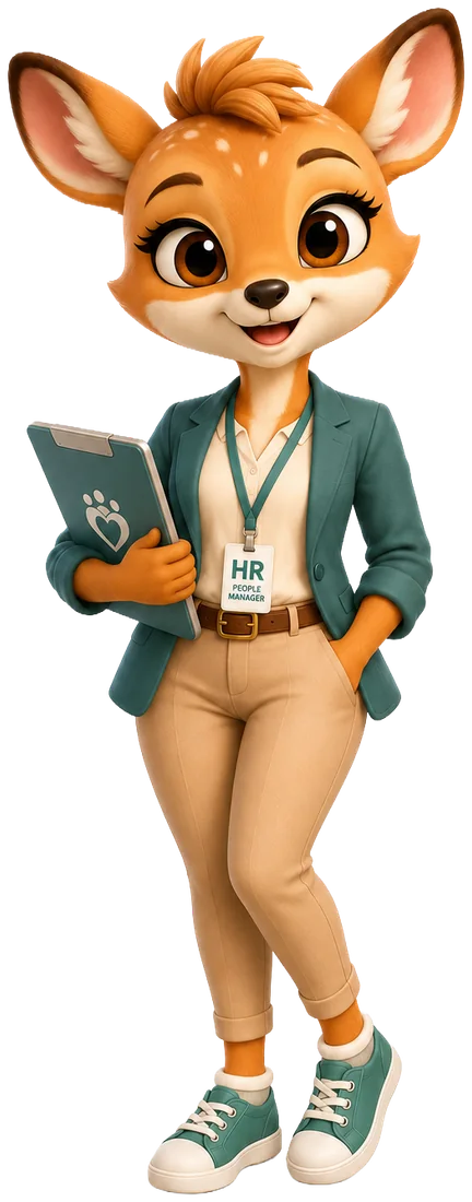Veya, the HR and people manager deer character